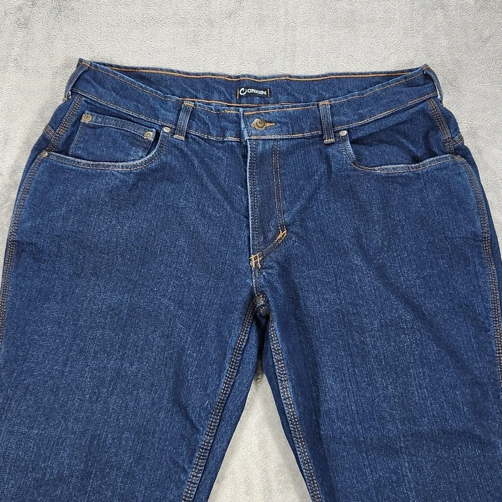 Origin‎ USA Boot Jeans Mens 36x28 Dark Wash Blue Regular Fit Bootcut Denim Pants